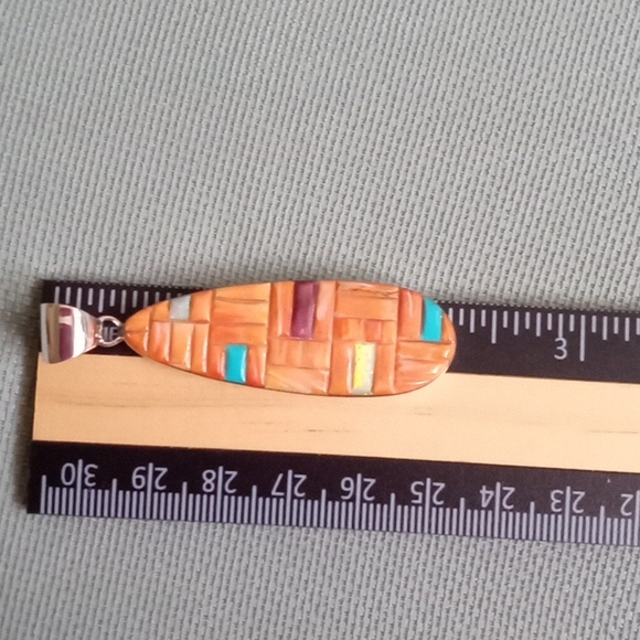 SANTA FE STYLE MULTI COLOR SPINY OYSTER SHELL DROP PENDANT - Picture 5 of 8